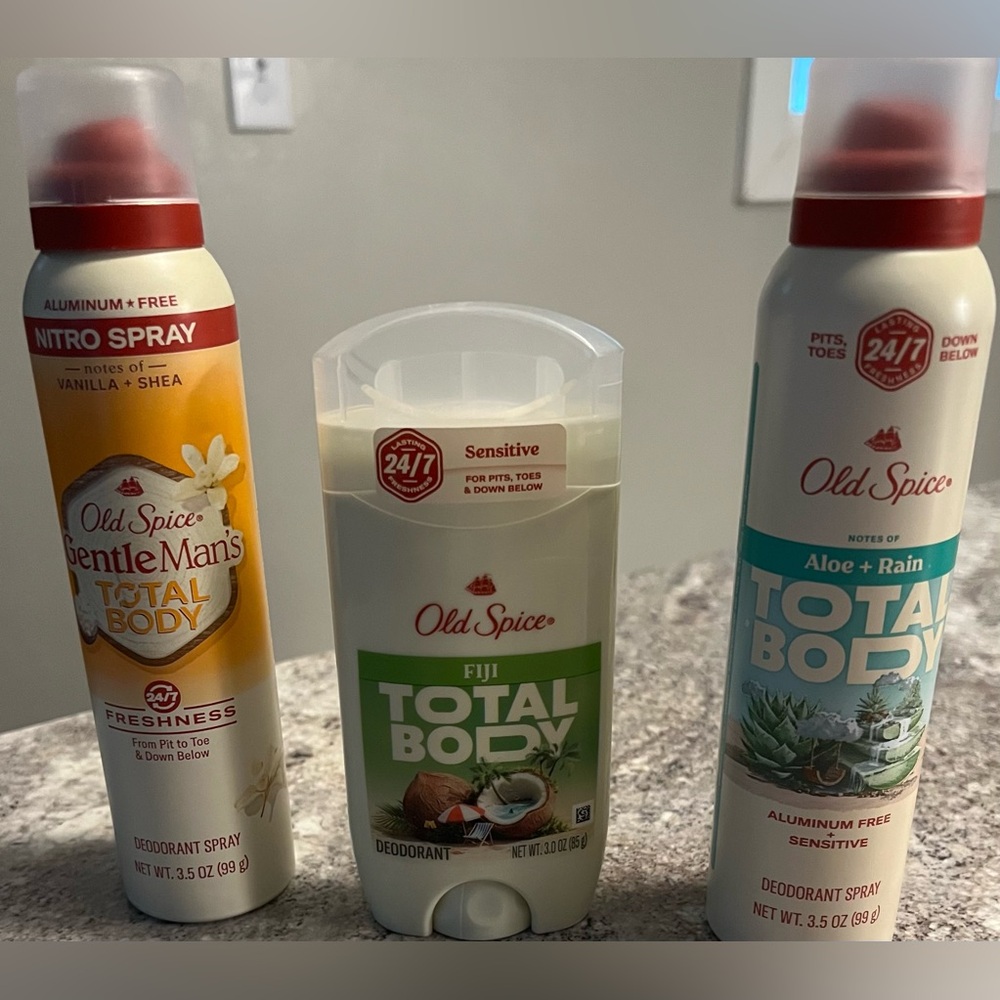 Old Spice Gentleman’s Total Body Men’s Deodorant Bundle For 3 Total All New!
